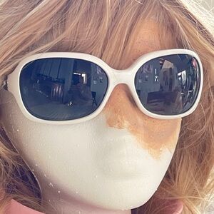 Oakley White Frame Sunglasses with Dark Lenses